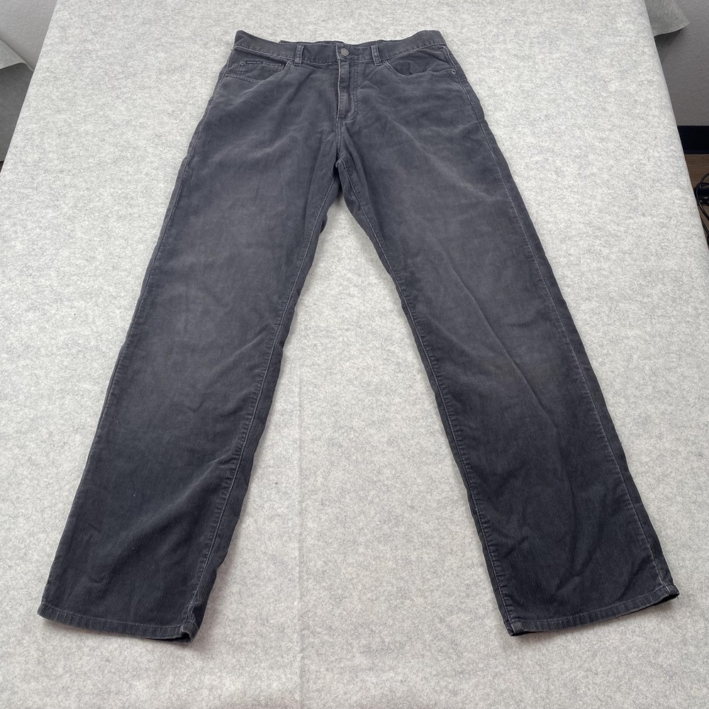 Calvin Klein Jeans Mens 32 (33x32) Gray Straight Leg Corduroy Pants 5-Pocket